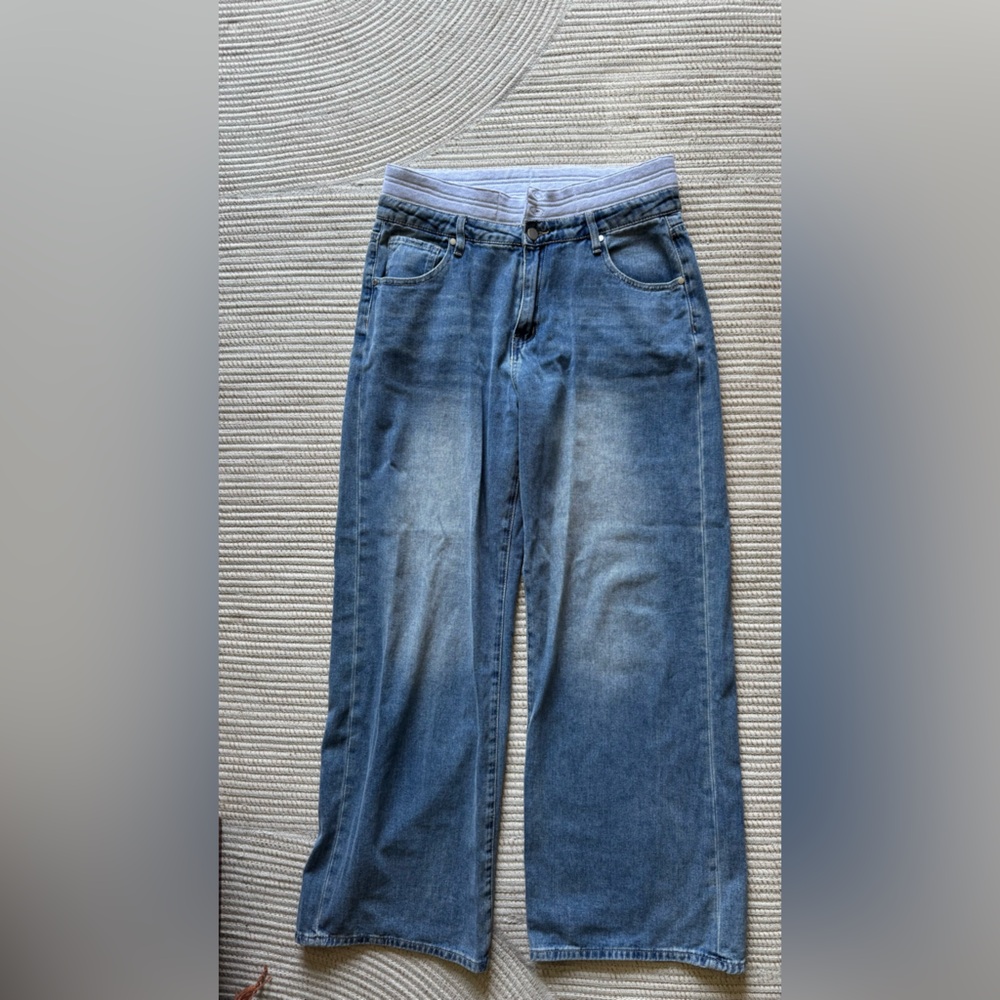 PTCL Super High Waist French
Terry Trim Nonstretch
Wide Leg Jeans